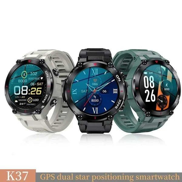 Military GPS Smart Watch Men HD Screen Heart Rate IP68 Waterproof Sports SmartWatch For Android IOS K37 Fitness Tracker T241213