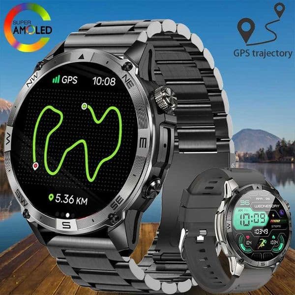 New 1.43-inch ultra high definition GPS smartwatch for with built-in GPS and compass used for making/answering calls 530mAh T241213