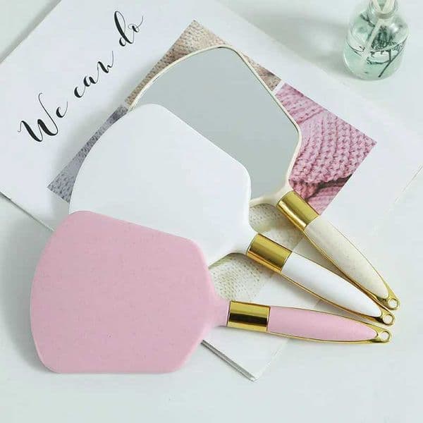 Vintage Handheld Makeup Mirror Vanity Hand SPA Salon With Handle Cosmetic Compact for WomenXJ241213