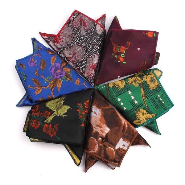 Fashion Floral Pocket Square For Men Women Cartoon Chest Towel Hanky Gentlemen Hankies Mens Handkerchief Jacquard Pocket Towel W241213