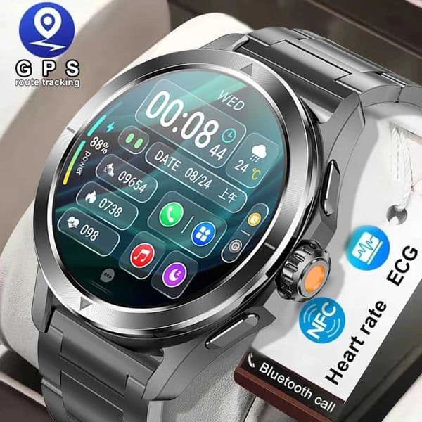 New Durable Military Watch NFC GPS 1.53-inch Smart Watch Mens Heart Rate BT Call Waterproof Outdoor Smart Watch T241213