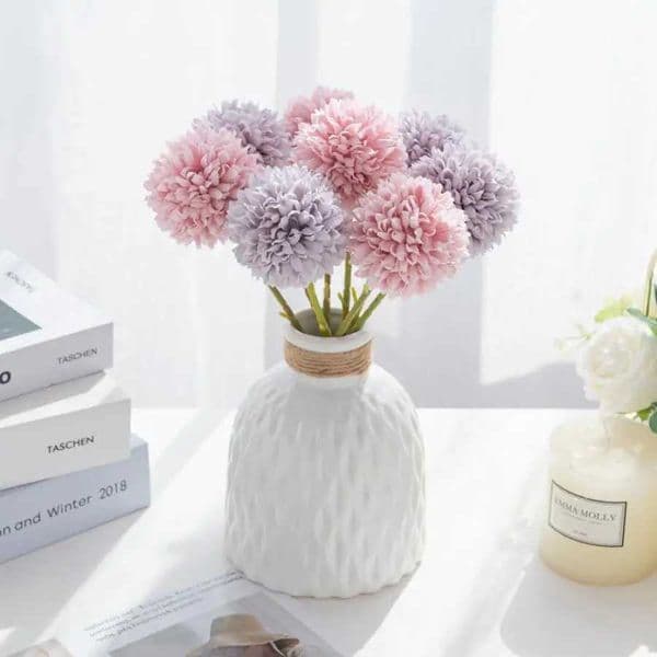 5Pcs Silk Ball Chrysanthemum Wedding Artificial Flower Valentine Decor Vase for Home Scrapbooking Flower Arrangement AccessoriesXJ241212