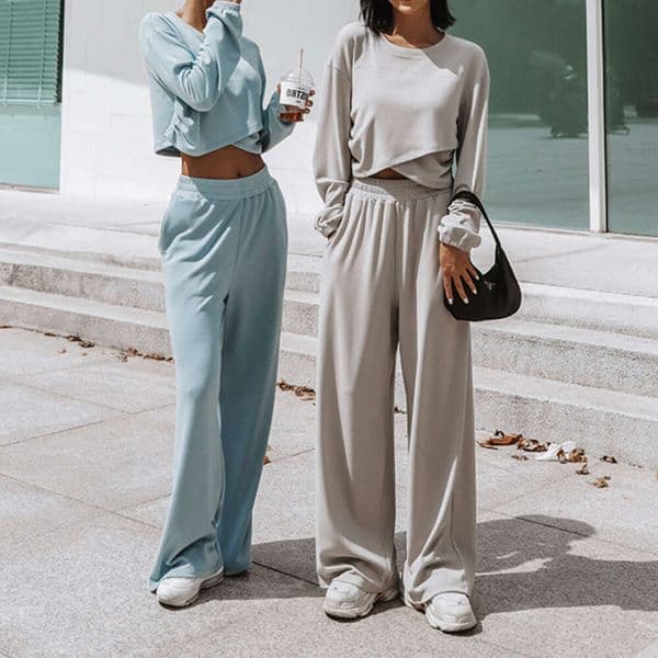 European American Women's Autumn Winter New Sports Hoodie Two-Piece Set Trendy Clothing Fashion And Leisure Temperament