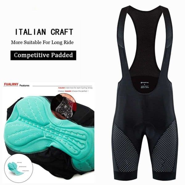 Fualrny Cycling Bibs Shorts Mountain Bike Breathable Mens Gel Padded Bike Tights Triathlon Pro Licra Bicycle Shorts Under WearXJ241214