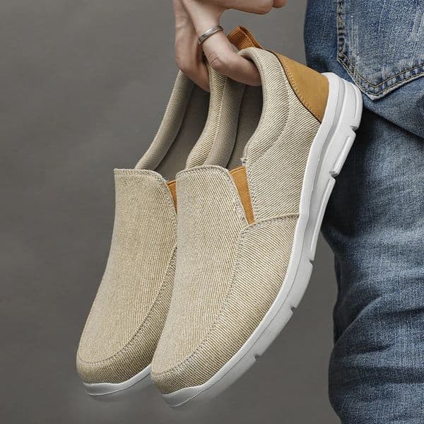 Men Shoes Summer Canvas Breathable Comfortable Outdoor Slip On Walking Sneakers Classic Loafers For 241214