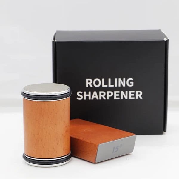 Rolling Knife Sharpener Double-Sided Diamond Sharpening Stone 15 20 Degree Magnetic Angle Roller Sharpening for Kitchen Knives 241212