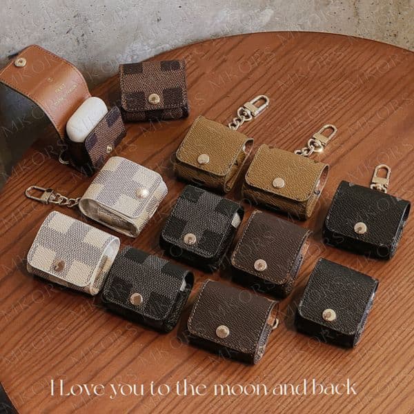 Luxury Mini Purse Earphone Package Protector Case for Airpods 1 2 3 Pro Pro2 Full Leather Protection Designer Print Clasp Anti-skid Earbuds Charging House Cover