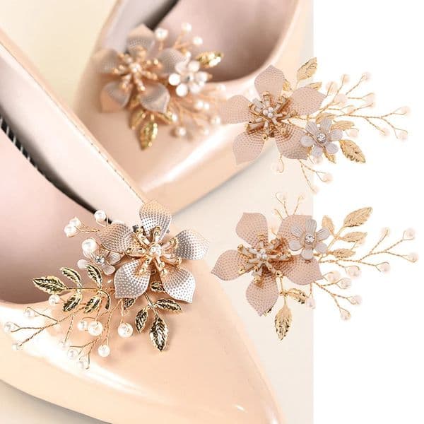 1 pair of rhinestone shoes clip on crystal flower shoes charming decoration wedding party shoes decoration 241213