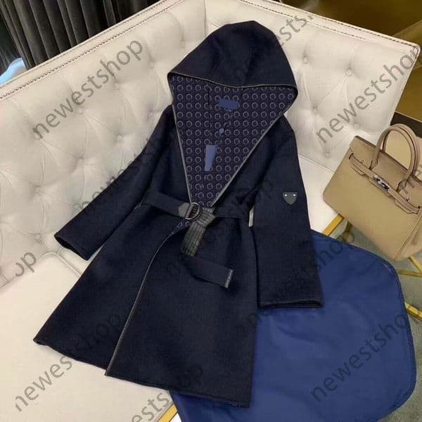 Winter womens wool overcoat Designer Coats Women Jacket flower Print Woolen Material Hooded Cloak Coat lady Long Trench Coats