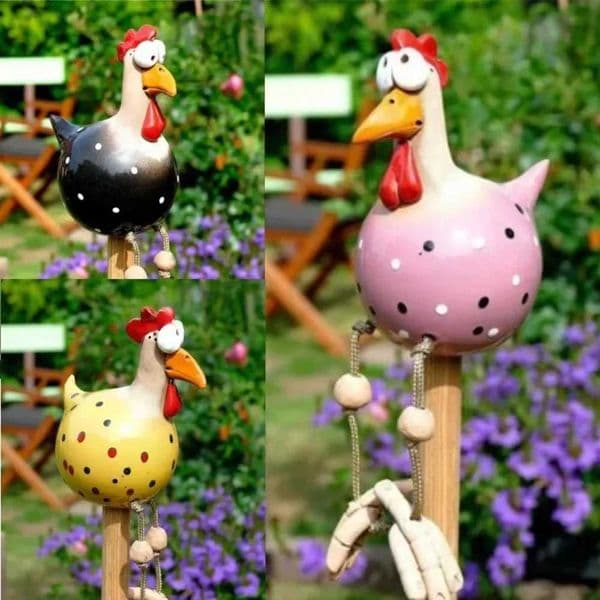 Long-legged Chicken Spring Breath Fence Resin Ornaments Garden Decorations Silly Chicken Spoof Funny Chicken DesignXJ241214