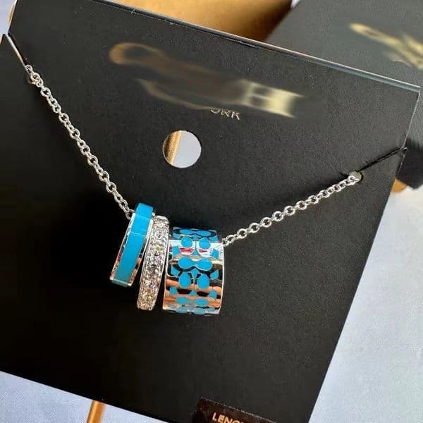 2026 New Women's Designer Necklaces Enamel Chain 9Colors Rhinestone Jewelry Christmas Gift Valentine's Day Gifts With Box