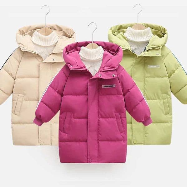 Kids Parka Thicken Warm Long Jackets Toddler Kids Outerwear Outwear Clothes Solid color Winter Down Cotton Childrens 3-10YXJ241214
