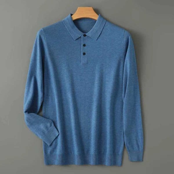 Mens Merino Wool Sweater Polo Collar Pullover Autumn Winter New Cashmere Knitwear Casual Loose Mens Shirts Tops Warm SoftXJ241216