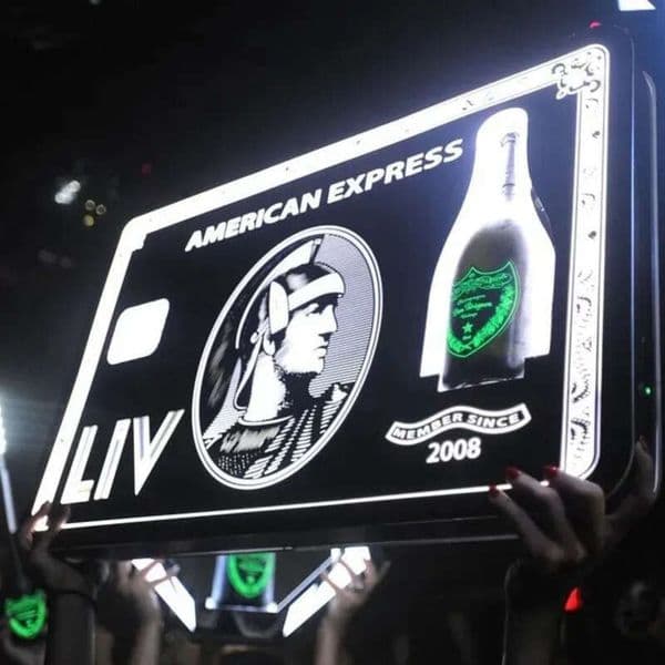 2026 perfume LED Black Card American cologne Bottle Presenter AMEX Baller Express VIP Bottles Service Glorifier For Events Wedding Party Lounge Bar Night Club F