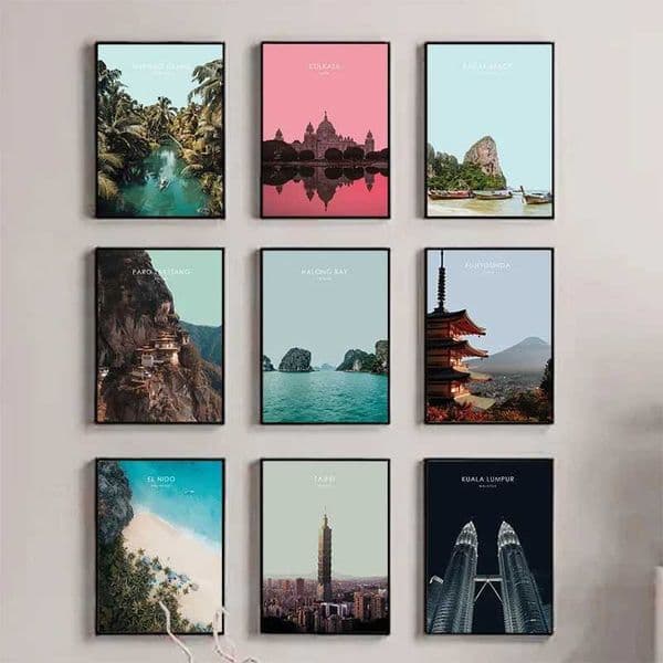 Asian Landscape Canvas Poster China Japan India Thailand Wall Art Pictures for Living Room Bedroom Study Club Modern Home DecorXJ2411216