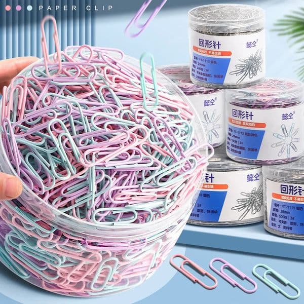 160PCS Colorful Paper Clips Office Supplies Clip Large File Bookmark Ushaped Buckle 241217