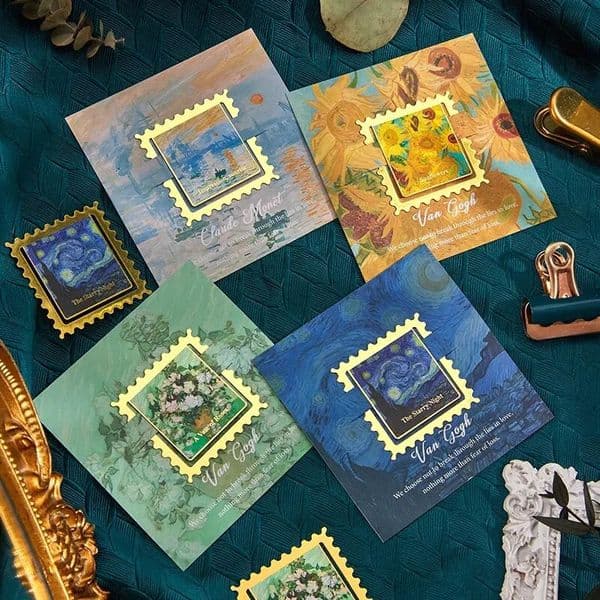 1 Pc Vintage Painting Golden Metal Bookmark Square Wavy Border Shape Thank You Gifts For Writers Teachers Friends Book Lovers 241217