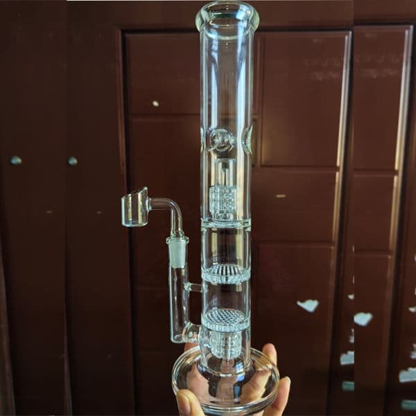 Hookahs Water Pipes Double matrix Perc Bong Bubbler Thick glass Smoking Pipe Thick glass Water Bongs