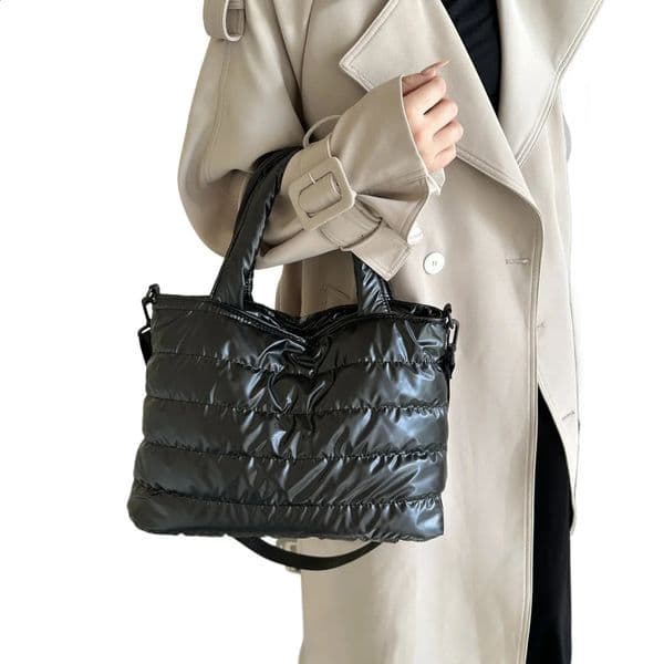 Fashion Womens Soft Leather Waterproof Handbag Large Capacity Quilted Shoulder Bag Travel Shopping Bag 241213