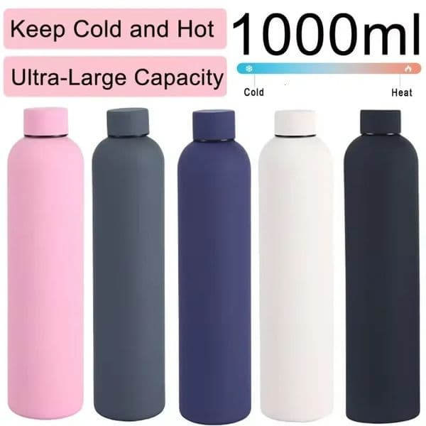 1000ML double wall water bottle stainless steel water bottle vacuum cup maintains cold and insulation vacuum flame 241209