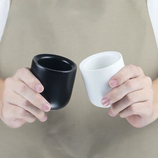 Classic Black and White Ceramic Coffee Cup Thick Ceramic Espresso Latte Cup Simple Coffee Cup Set 100ml Coffee Taza Cappuccino 241217
