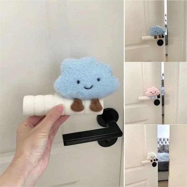 2Pcs/set Anti Collision Door Handle Gloves Cartoon Cloud Anti-Static Door Knob Sleeve Silent Anti-Slip 241217CJ