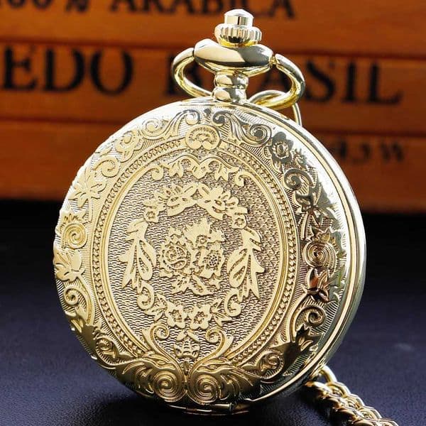 Vintage Gold Luxury Quartz Pocket Womens Men Necklace Minimalism Personalised Pocket FOB Unique Gifts reloj hombreXJ241219