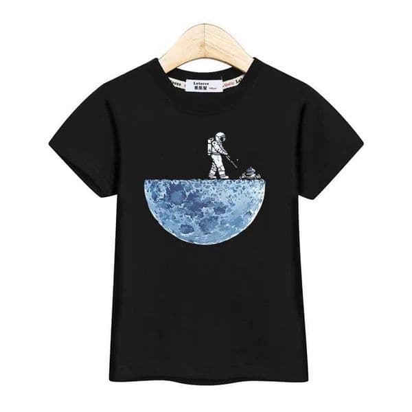 Astronaut New T-shirt Boys Summer Shirt Children Short Sleeved Tops Spaceman Clothes 3-14TXJ241219