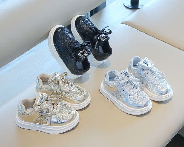 Kids Shoes for Boys Girls Sport Sneakers Diamond Sequins Sports Running Shoes Happysteps Children Flat Casual Baby Toddler Outdoor Shoes Sizes US5c-US12.5c