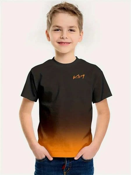 Simple Kids Boys Clothes 3d Print Tee Shirt Short Sleeve Simple Childrens Clothing Fashion T Shirt For Boys Top TeeXJ241219