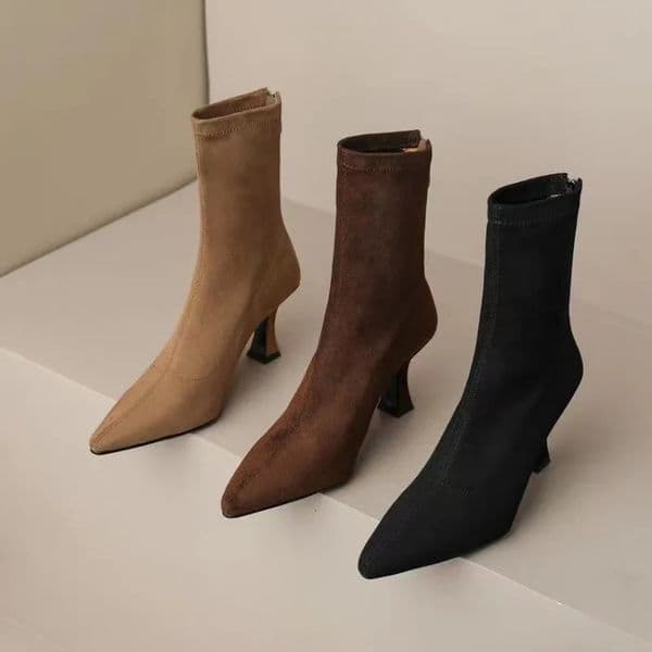 Autumn Women Sexy Pointed Toe Stretch Ankle Boots Short Botas Shoes Fashion Partys Stiletto High Heel Socks Botas De Mujer 241220
