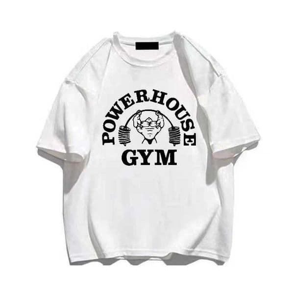 T-shirts 2024 New Boys Girls Power House Printed Gym Summer Men Womens T-shirts Cotton Print Oversized Street Tshirts H241220