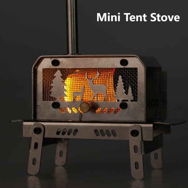 Mini Charcoal Stove Stainless Steel Camping Firewood Stove Rack Desktop Bonfire Stove Incense Burner for Picnic Home Outdoor