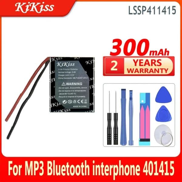 KiKiss Battery For MP3 Bluetooth interphone 401415/401515 For Fitbit Charge 2 3 HR Charge2 Charge3 LSSP031420AB Battera