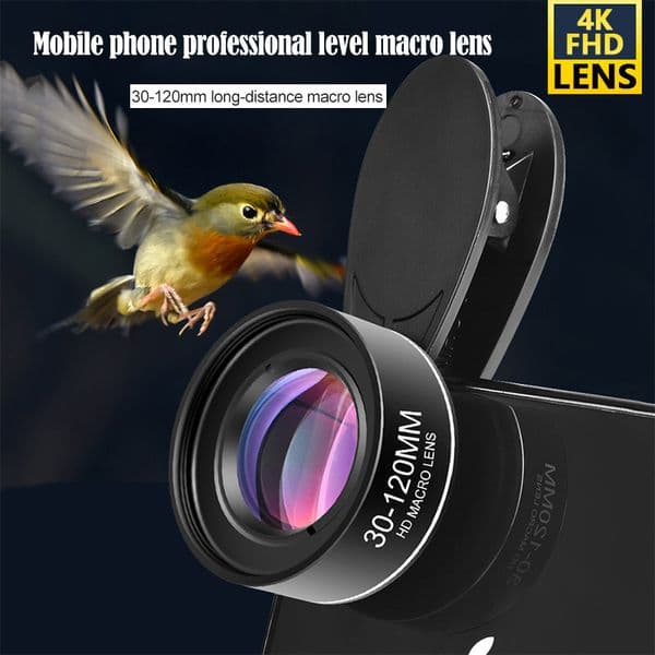 30-120mm Macro Lens For Cell Phones Camera Protector iPhone Wide Angle Zoom Lens Camera Phone Mobile Lenses 200-500mm Macro Lens