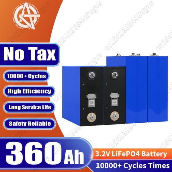Brand NEW 360AH LiFePO4 3.2V Battery Grade A Rechargeable Lithium Iron Phosphate Cell DIY 12V 24V 48V For Yacht Power bank RV EV