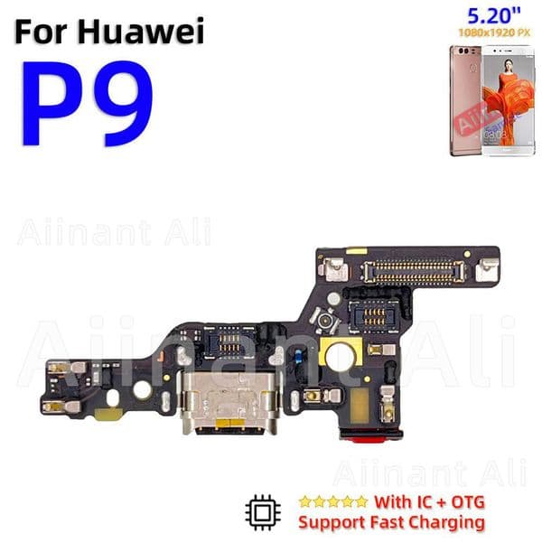 2025 Aiinant Dock USB Charger Board Connector Fast Charging Port Flex Cable For Huawei P8 P9 P10 Lite Plus 2016 2017 Spare Parts