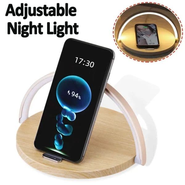 Mobile Phone Wireless Charger Stand With LED Desk Lamp Night Light Fast Charging Wireless Charger 2025 for iPhone 15 14 13 Samsung