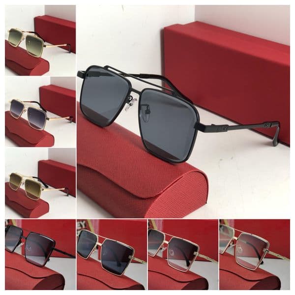 Fashion Designer Sunglasses for Men Women Eyeglasses Pilot Glasses Curved head C Decoration Half Frame Anti Double Bridge Mens Woman Eyewear Accessories