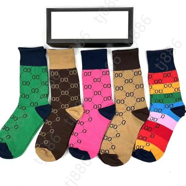 Mens Socks Women 100%Cotton Solid Color Socks designer breathable black White Gray Football basketball Sports stocking letter Sportsocks 5pair with box