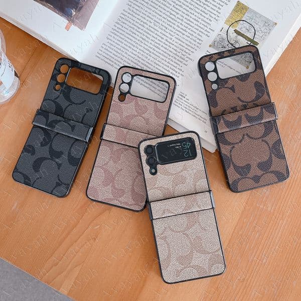 Luxury Vogue Collapsible Mobile Phone Case for Samsung Z Flip 6 5 4 3 TPU Protection Back Anti-knock Cover Retro Letter Bumper Designer Flip6 Flip5 Flip4 Flip3 Q260428