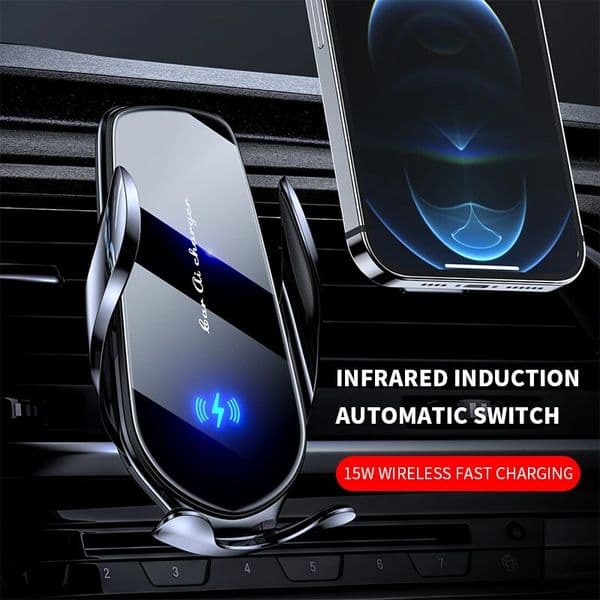 2025 Car Wireless Charger Air Vent Car Phone Holder Mount 15W Fast Charging Station Car Bracket For iPhone 15 14 13 12 Samsung Xiaomi