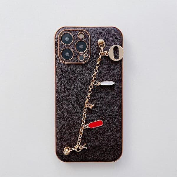 2026 New Luxury Leather perfume Wristband Designer Phone Case For Iphone 17 Pro Max 16 Galaxy S25 S24 Ultra Chains Pendant Wrist Str Z260522
