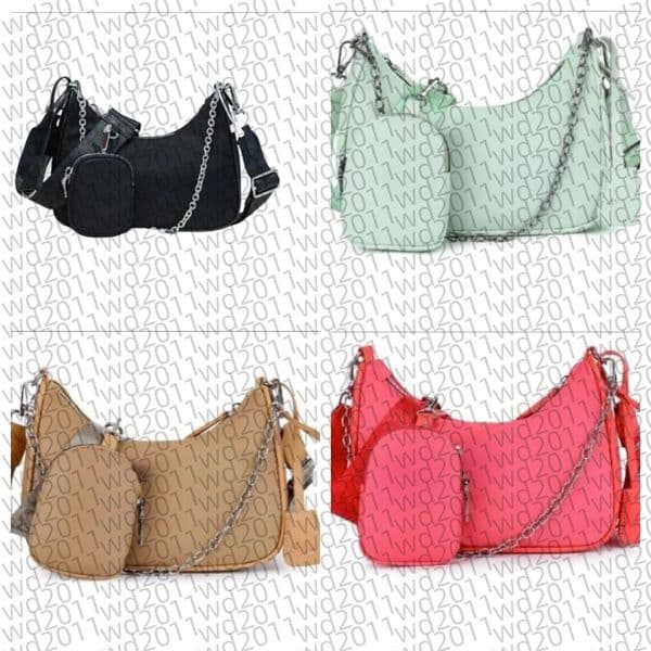 Women Designer Shoulder Fashion Underarm Versatile Moon bag Metallic Large Capacity Bag Leather wallet