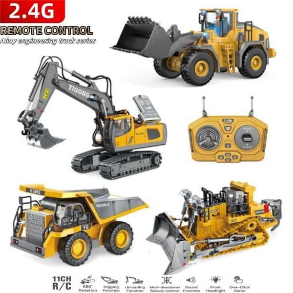 2026 New New Remote Control Engineering Vehicle Crler Truck Bulldozer Toys RC Excavator Dumper Car 2.4G For Boys Kids Holiday Toy Gifts Toys