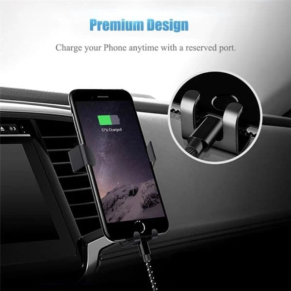 Gravity Car Holder Auto Air Vent Mount Clip Bracket Cell Holder No Magnetic GPS 2025 Mobile Phone Stand for IPhone 14 Xiaomi Samsung