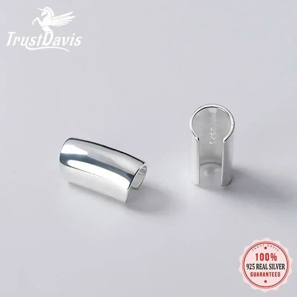 TrustDavis Real 925 Sterling Silver Smooth Surface Ear Cuff Clip on Earrings For Women Wedding Party Fine S925 Jewelry DA1794 241220