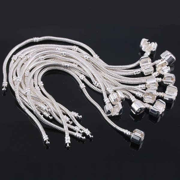 BAOPON 5pcs/lot Snake Chain Safety Clasp European Fine Bracelet Fit DIY Charm Bracelets Bangles Jewelry For Women Men Gift 241214
