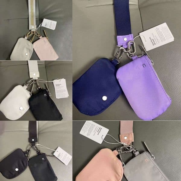 Designer Colours Yoga 10 Bag Dual Pouch Mini Zip Around whole day Wristlet Portable Lululies Keychain Wallet travel Coin Purse Pocket In Stock Free Shipping