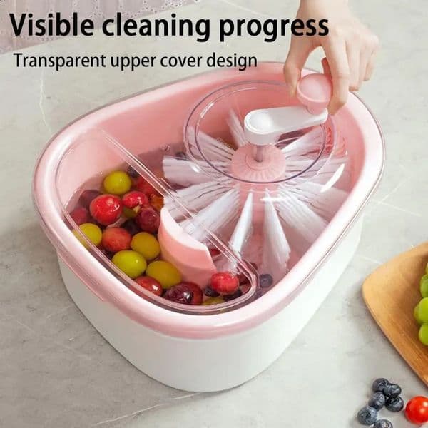 Fruit Vegetable Washing Machine Fruit Washing Spinner Device Vegetable Cleaner Device with Spin Scrubber Brush for Home Kitchen 241223